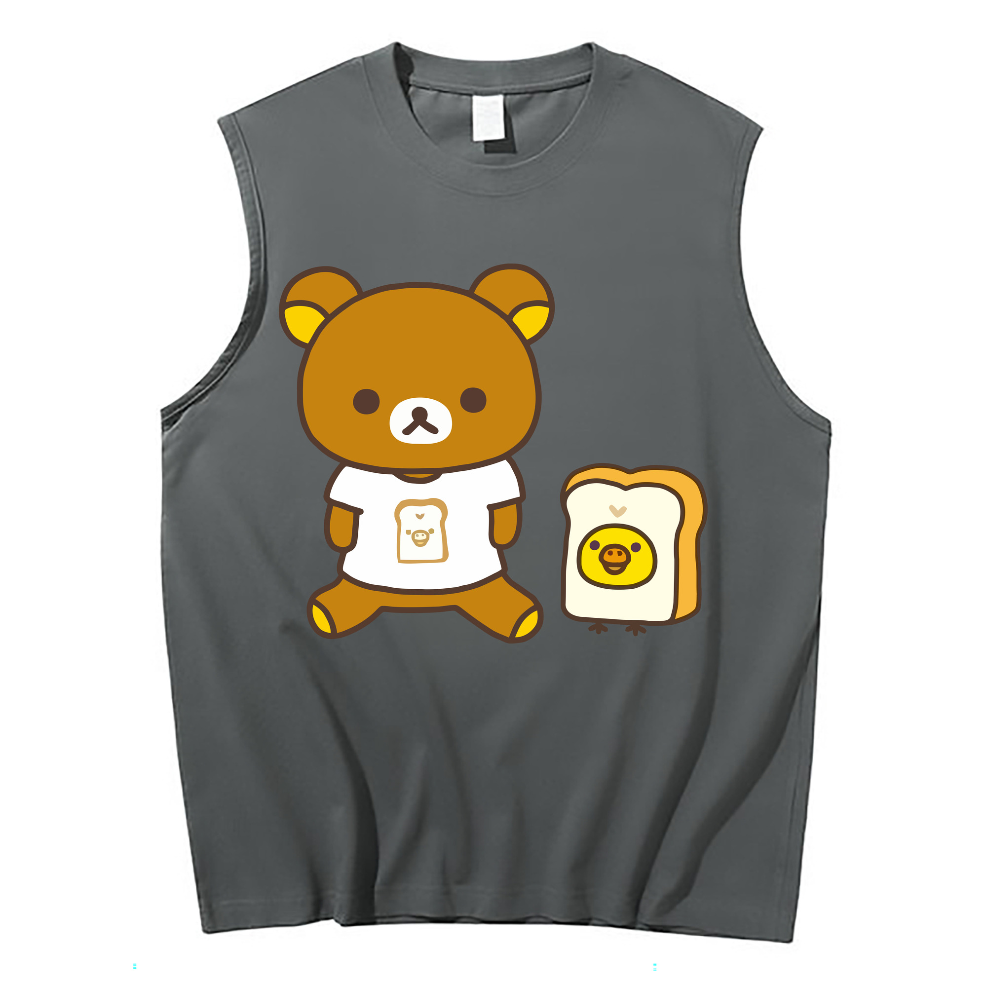 （画像用） リラックマ リラックマ キイロイトリ Rilakkuma Korilakkuma Kiiroitori コットン100％タンクトップ（フロントプリント）